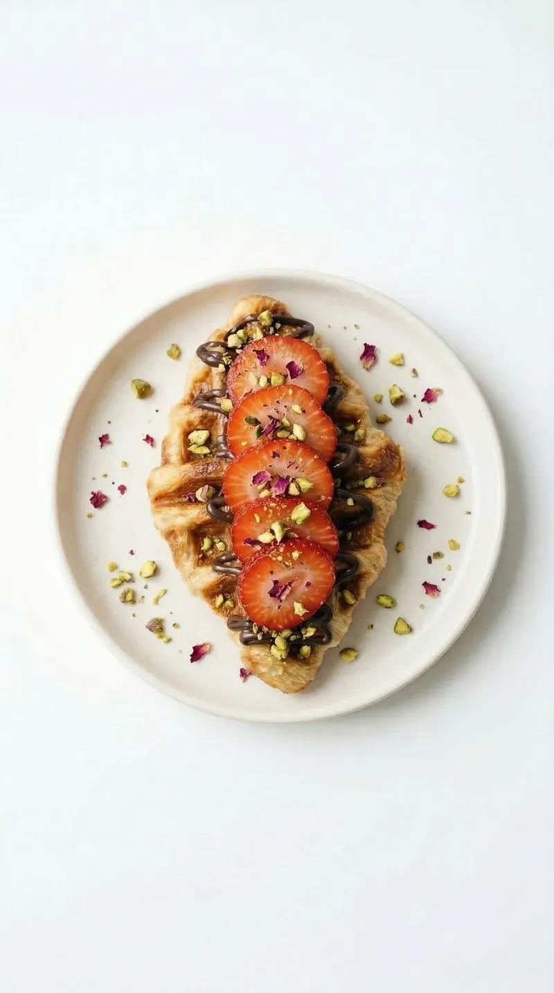 nutella strawberry croffle